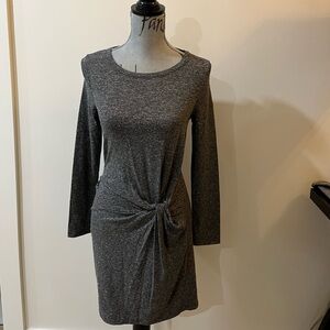 Topshop PETITE Dark Gray Long Sleeve Dress